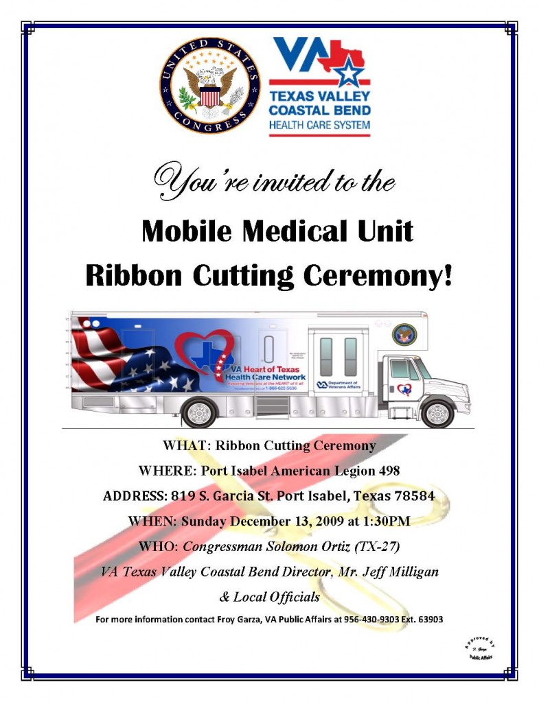 VA Mobile Medical Unit~ Ribbon Cutting 12/13