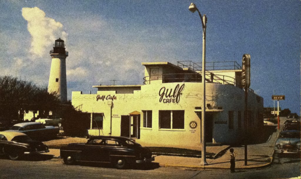 1950s, Gulf Cafe was situated on the corner of Garcia and what is now Queen Isabella Blvd. / Highway 100 in downtown Port Isabel, Texas.